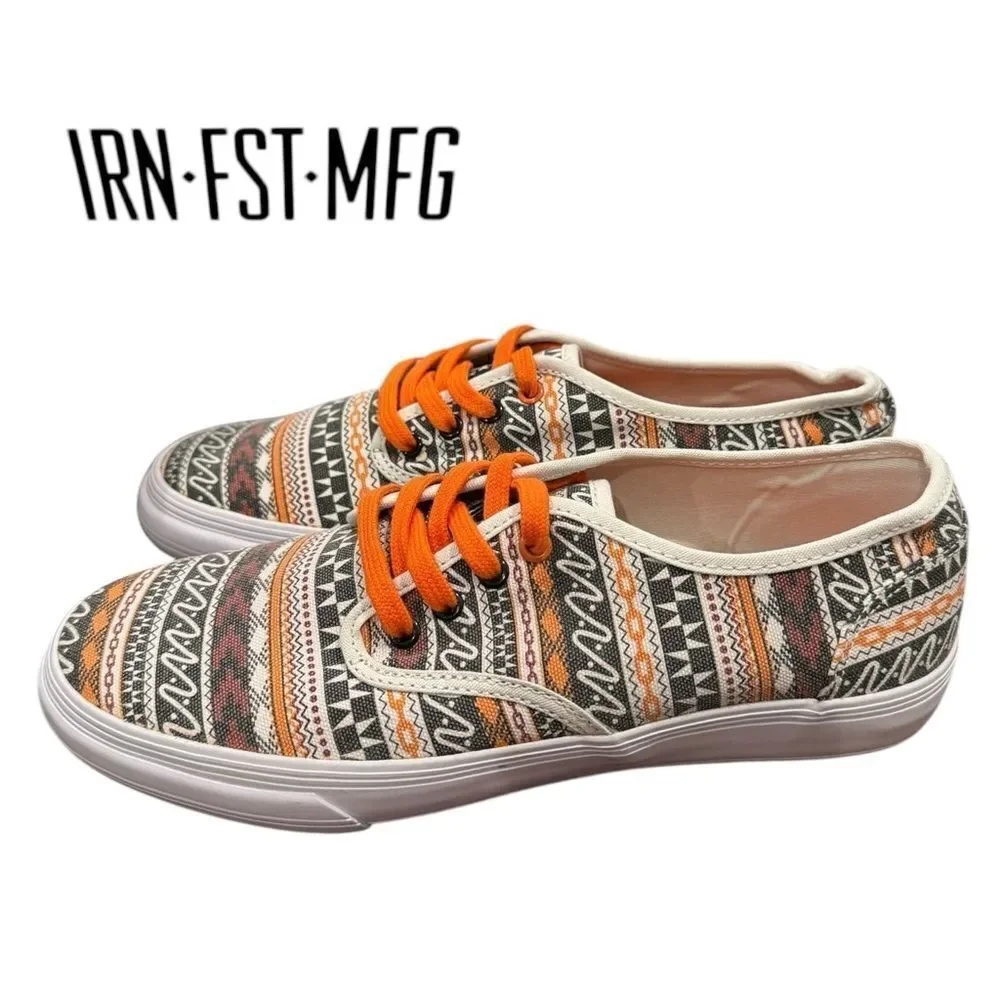 NEW Iron Fist Winston Men's Orange Multi Color Retro Skate Shoes Sneakers 40 7